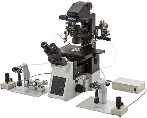 倒立顕微鏡向けマニピュレーションシステムセット例